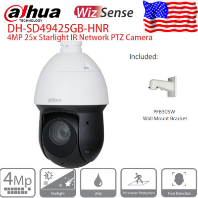 Dahua 4MP 25x Zoom Starlight PTZ WizSense IP Camera SMD4.0 SD49425GB-HNR