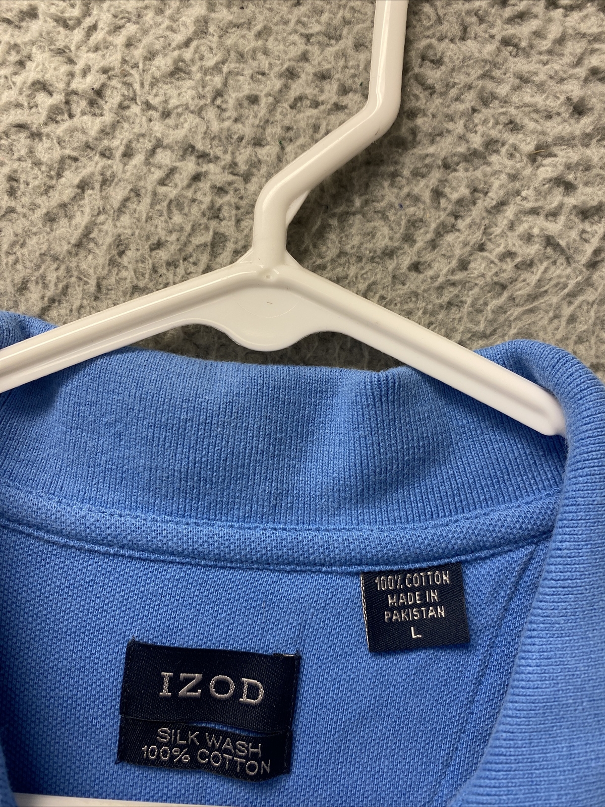 IZOD Shirt Men's L Blue Polo Embroidered Crest Classic Preppy Golf/99