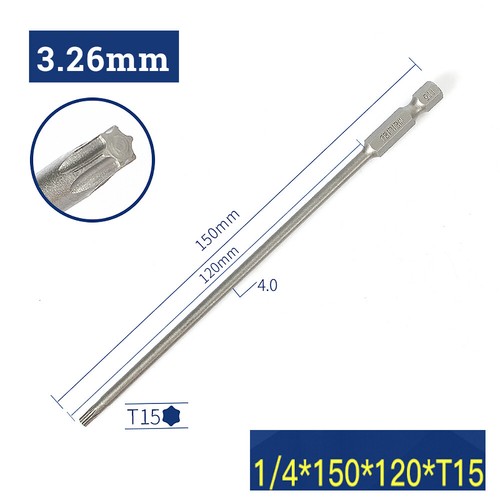 Torx Screwdriver Bit Set T3 - T50 Hex Security Magnetic Head 50-150mm Extra Long - Picture 45 of 50