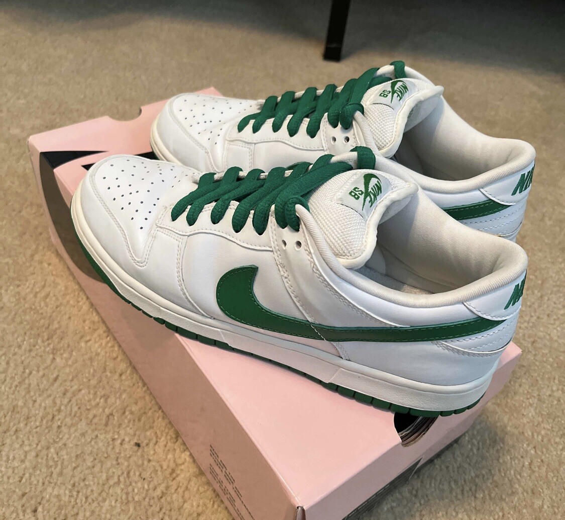Nike SB Dunk Low Pro White Classic Green 2004 Size 9 | eBay