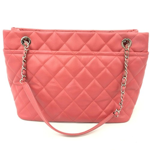 CHANEL A67921 CC Matelasse ChainShoulder Hand Bag Tote Bag Caviar Leather pink - Picture 2 of 14