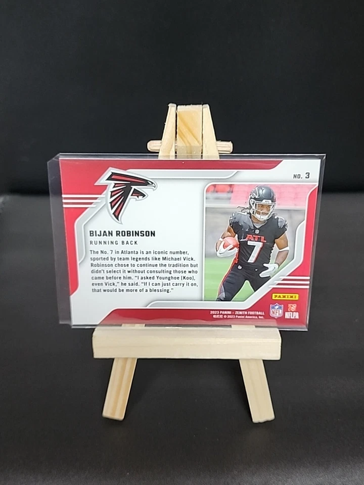 2023 Panini Zenith - Behind The Numbers #3 Bijan Robinson (RC) - Image 3 of 3