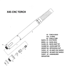 TECMO CONSUMABLES FITS RAZORWELD 45 PLASMA CUTTER X45/HYP45/FLAME/UPM105 TORCH'S