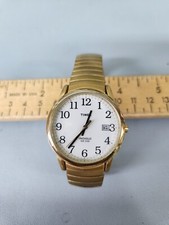 MENS LARGE QUARTZ TIMEX  INDIGLO 30M WR WHITE DIAL WATCH RUN'S