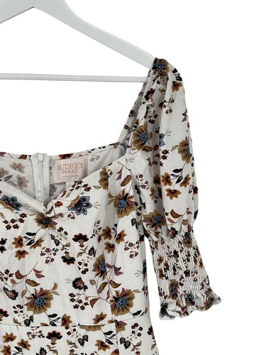 Audrey Parks Francescas Midikleid Blumen gesmokt S/S Cottagecore Größe L - Bild 14 von 20
