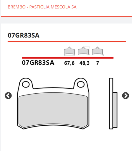 BREMBO SA BENELLI 125 LEONCINO BREMSBELÄGE VORNE 2022 2023 - Bild 4 von 8