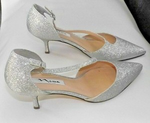nina new york silver heels