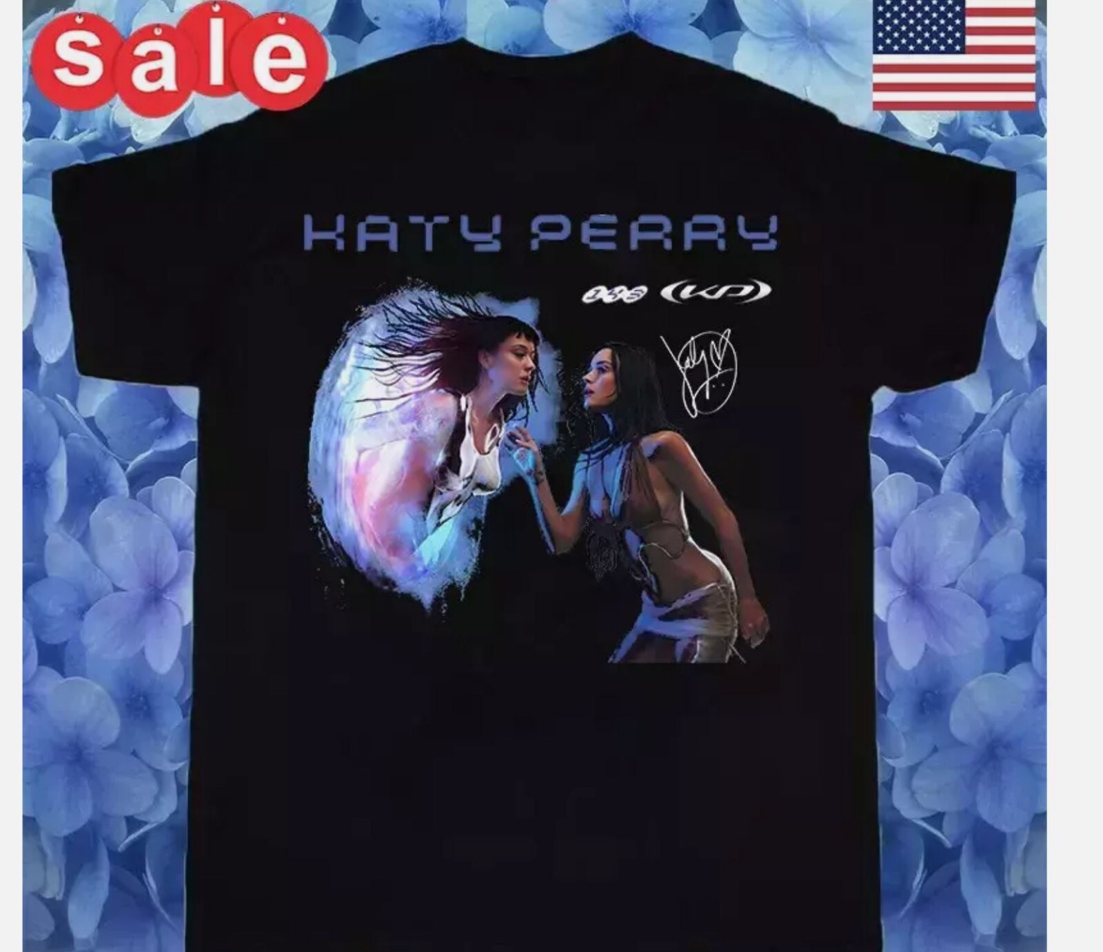 Katy Perry Signature Black Cotton T Shirt Full Size S-5XL