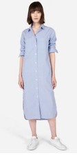 EVERLANE Striped Cotton Poplin Shirt Dress