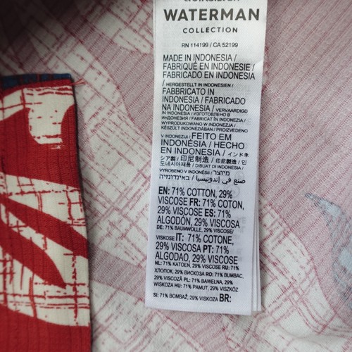 Camisa Quicksilver Waterman El Moro Para Hombre Manga Corta Calce Cómodo Rojo Fuego Tejida - Imagen 5 de 16