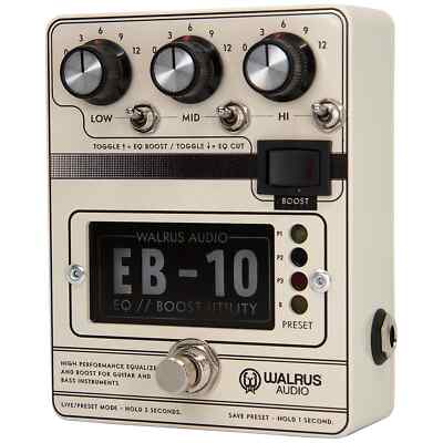 Walrus 900-1049C EB-10 Preamp/EQ/Boost Pedal Cream | eBay