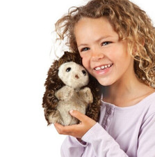 Folkmanis Hedgehog Full Bodied Puppet Hides in a Ball 7 inches Tall 2192 NEW w/T