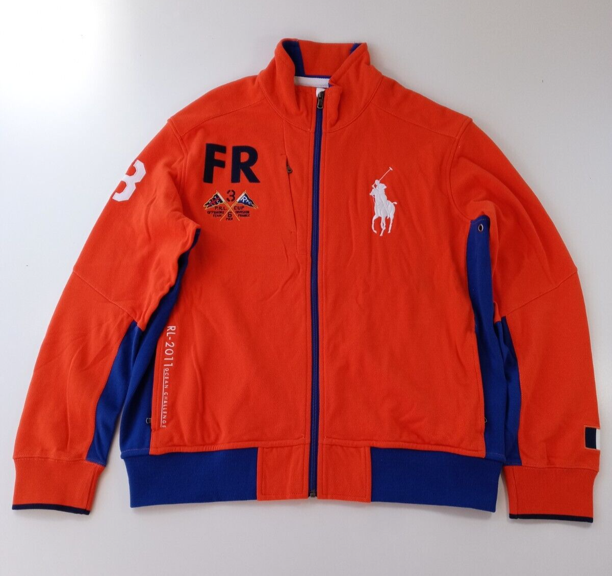 Giacca Polo Ralph Lauren RL Racing 2011 Ocean Challenge France Big Pony Zip XL