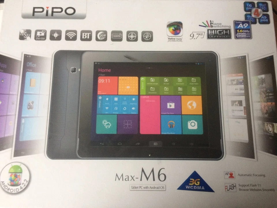 PiPO MAX M6 3G 9.7'' RETINA QUAD CORE RK3188 1.8GHz 16GB ANDROID 4.2 TABLET PC - Image 3 of 3