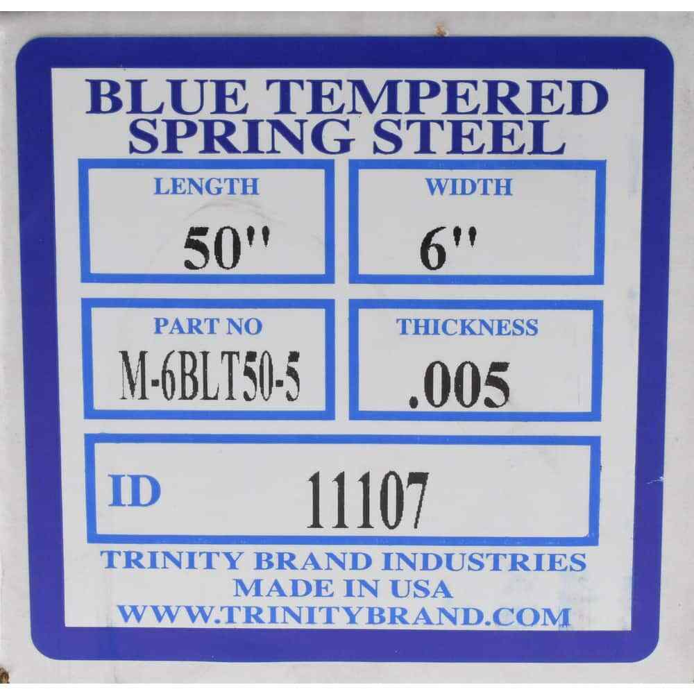 Blue Tempered 1095 Spring Steel Sheet: 12-3/8" W X 24" L X 0.05" /-0.0017 Thick - View #13