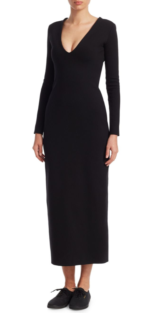 NWT The Row Ninoh Black Midi Dress L Buy Now! No Reductions! Great Value!