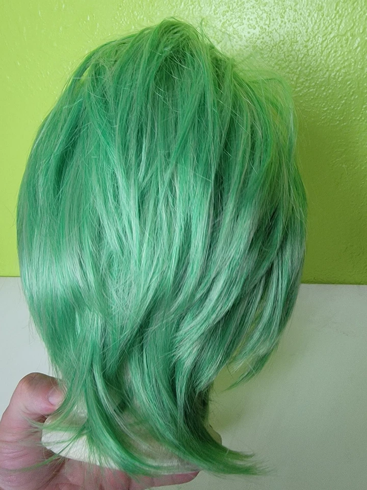 Moda Corto Verde Claro Recto Mujeres Juegos con disfraces Anime Peluca de Pelo Gorra Beetlejuice Foto 4 de 4