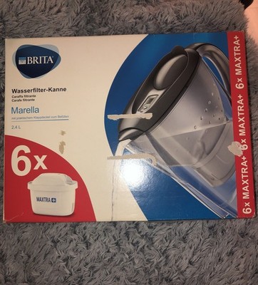 BRITA Wasserfilter Kanne Marella (2,4l) + 6 MAXTRA PRO Kartuschen