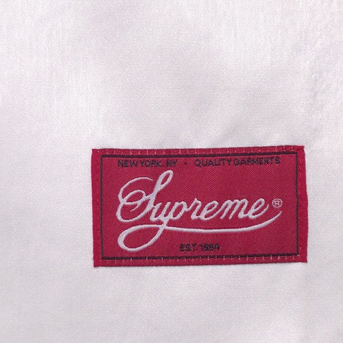 Supreme Baseball Jersey Shirt Mens XS White Red 1 Embroidered Satin Streetwear - Picture 3 of 12