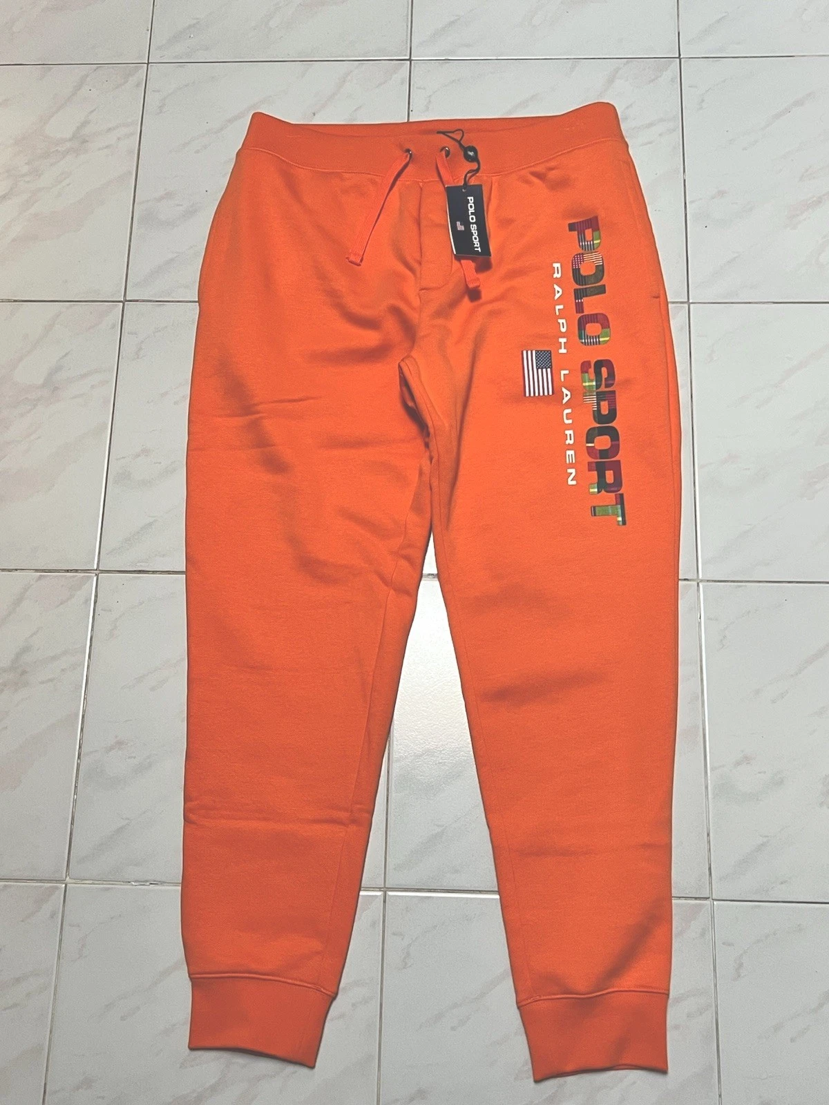 Men's L Orange Madras Polo Sport Ralph Lauren Fleece Jogger Pants New
Opens in a new window or tab
