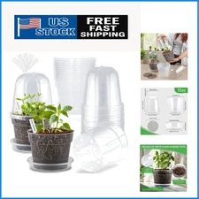 15-Pack 6 Inch Clear Nursery Pots with Humidity Domes for Thriving Plants