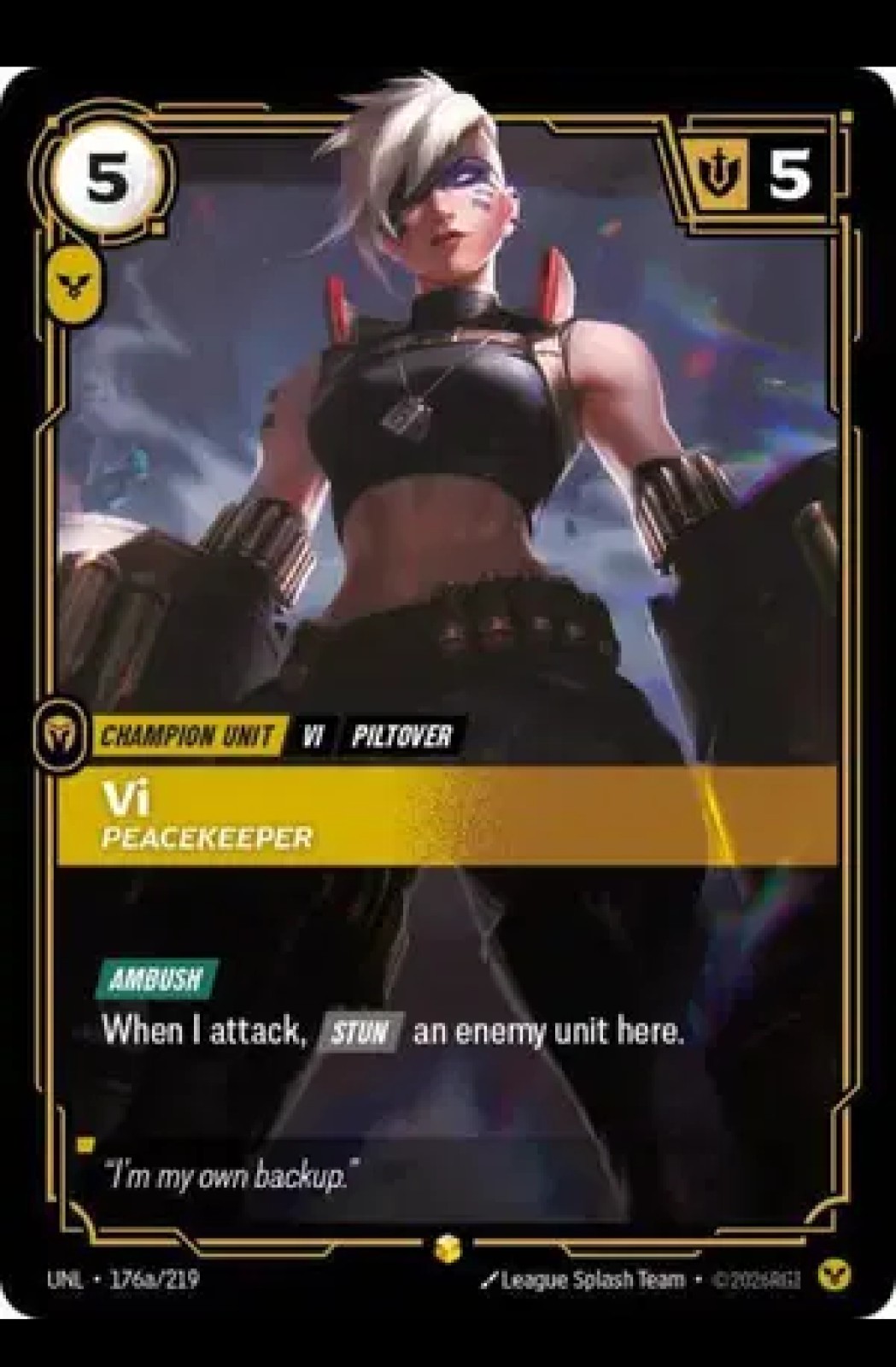 VI-PEACEKEEPER 176a RIFTBOUND UNLEASHED ALTERNATE ART CHAMPION UNIT