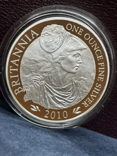 2010 Silver Britannia Scarce £2 1 oz .999 Proof • Ultra Deep Cameo • 1 of 8,000