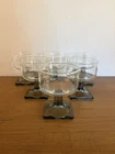 Vintage Federal Glass Nordic Midnight Smoke 3” Footed Cocktail Glasses Set Of 6
