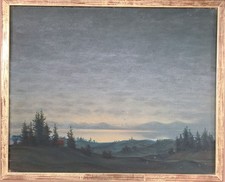 Herbert Rolf Schlegel: Abendliche Sommerlandschaft (Öl auf Holz)