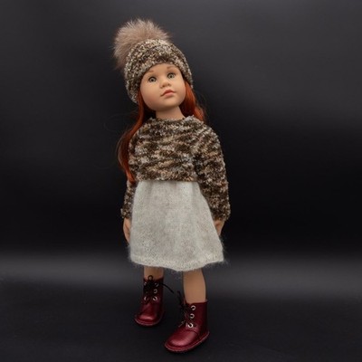 Handgefertigte Kleidung Kleid + Hut 18-19,5'' (45-50cm). Passend für Gotz & American Girl Puppen