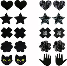Self Adhensive Nipple Covers Disposable Lingerie Breast Pasties Petals, 10Pairs4