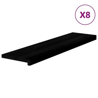 Treppenstufen 8 Stk. Dunkelbraun 100x30x2 Cm Massivholz Eiche
