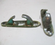 PAIR Vintage 4 1/8" Boat Fairleads Rope Guide Chrome Fiberglass Classic      A10