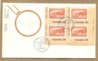CANADA 1982 Philatelic Youth Ex. (1908 15¢ Champlain’s Deprture) LRCB 4x30¢ FDC
