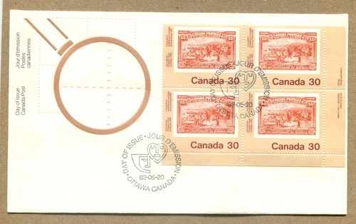 CANADA 1982 Philatelic Youth Ex. (1908 15¢ Champlain’s Deprture) LRCB 4x30¢ FDC