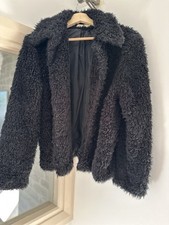 Vintage faux fur black jacket, size 12, for proms, weddings, funking up outfits