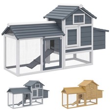 PawHut Pollaio per Galline Ovaiole da Esterno in Legno con Recinzione