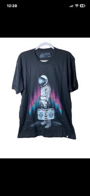 Into The AM Men's T-shirt Astronaut Graphic 3XL Black Short Sleeve Boom Box