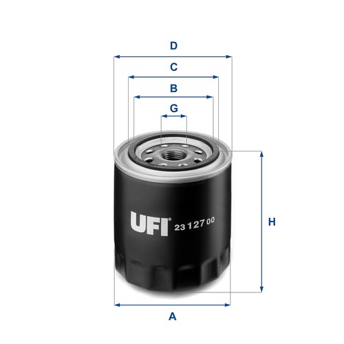UFI 23.127.00 Ölfilter für ALFA ROMEO,ALPINE,CHRYSLER,DAIHATSU,DERWAYS,DODGE,FIA - Bild 1 von 1