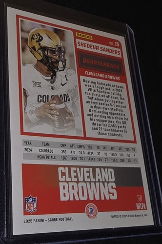 Panini Score-A-Treat Pumpkins #15 Shedeur Sanders RC- Cleveland Browns 2025 - Imagen 5 de 6