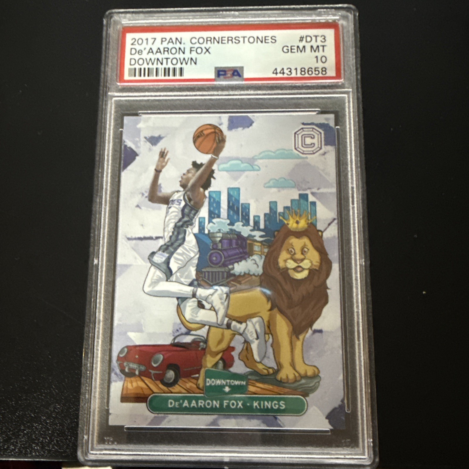 2017 Panini Cornerstones Downtown De'Aaron Fox ROOKIE #DT3 PSA 10 GEM MINT