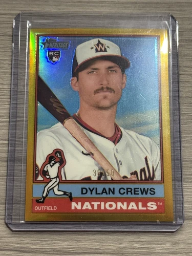 2025 Topps Heritage Dylan Crews Gold Refractor RC /50 Nationals