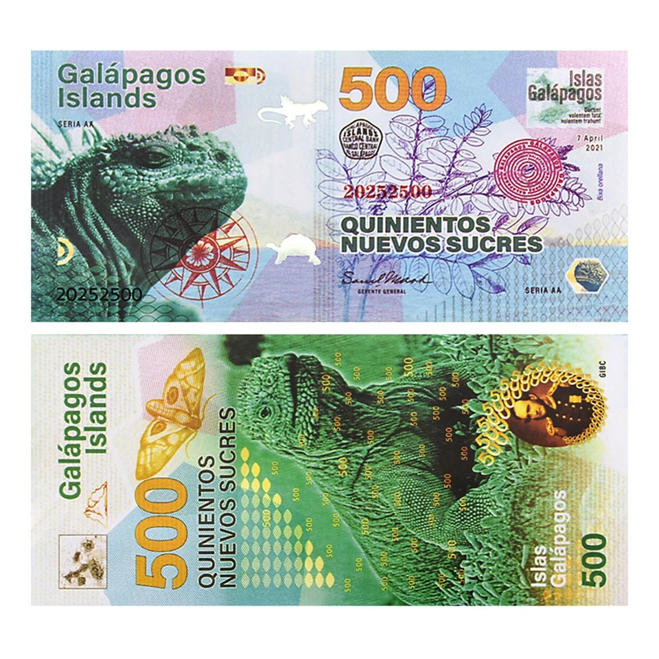 Juego de 6 billetes Islas Galápagos Nuevos Sucres - 500-50000 edición coleccionista Foto 2 de 4
