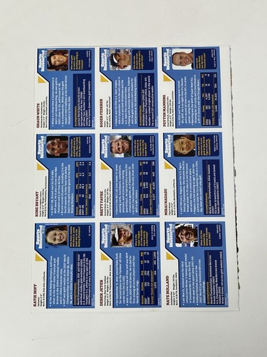Rare Uncut Sheet SI Kids 3-D Kobe Peyton Shaun White Favre Jeter Federer GOAT RC - Picture 2 of 2
