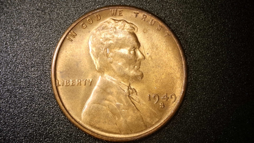 1949 S Lincoln Cent - US Mint Error - Double Die Obverse / DDO