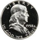1958 Franklin Half Dollar Proof ANACS PF 67 CAMEO PR CAM Frosty Silver Coin 50C