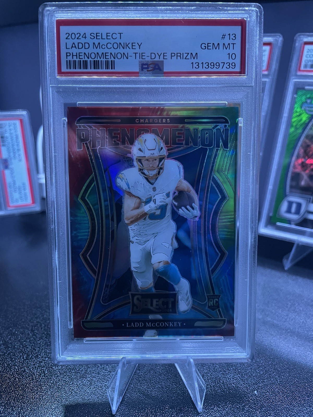 2024 Panini Select - Phenomenon Ladd McConkey #13 Tie-Dye Prizm /25 PSA 10!!!