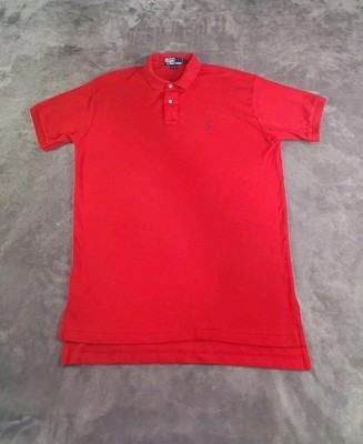 Polo Ralph Lauren Shirt Men's Red Size L Classic Fit Short Sleeve Cotton C23 