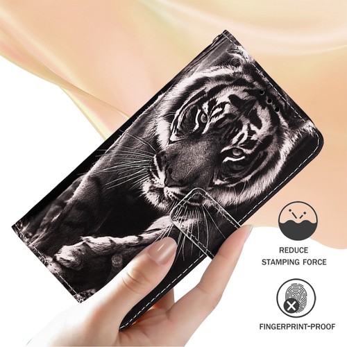 For Various Phone Card Wallet Case Hot Cool Tiger Bag Flip Stand Cover Painted - Picture 13 of 17