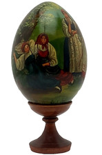 Hand  Painted Russian Folk Art Egg. Stand NOT Included